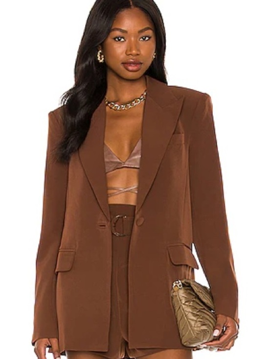 Camila Coelho Jackets & Blazers - Camila Coelho Morena blazer in dark chocolate